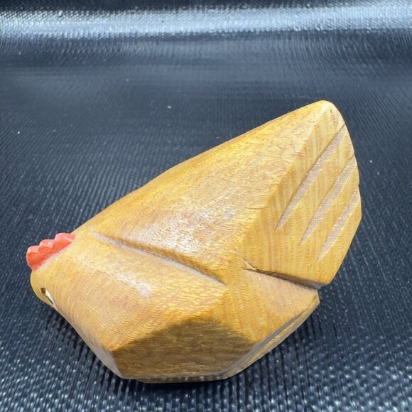 Hand Carved Wooden Chicken Hen Figurine Folk Art Figure Carved Decorative Hen - Picture 12 of 14